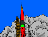 Desenho Lançamento foguete pintado por tomas