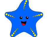 Desenho Estrela do mar pintado por risada