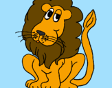 Desenho Leão pintado por vic