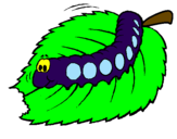 Desenho Lagarta a comer pintado por Larva