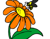 Desenho Margarida com abelha pintado por mariana rocha