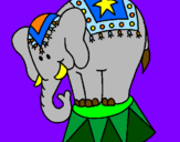 Desenho Elefante a actuar pintado por Carmen
