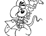 Desenho Rato apaixonado pintado por ba