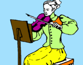 Desenho Dama violinista pintado por gatto