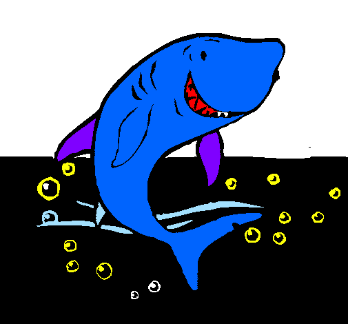 Desenho Tubarão pintado por vanilde