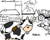 Desenho Vaca na quinta pintado por Artur