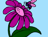 Desenho Margarida com abelha pintado por kelcia