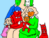 Desenho Família pintado por pinto feio