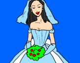 Desenho Noiva pintado por ana alice