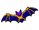 Desenho Morcego a voar pintado por gato