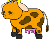 Desenho Vaca pensativa pintado por totonha.