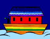 Desenho Arca de Noé pintado por lucas