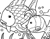 Desenho Peixes pintado por Infantil I A