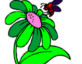 Desenho Margarida com abelha pintado por pamella 