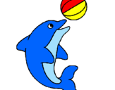 Desenho Golfinho a jogar com uma bola pintado por ISMAEL
