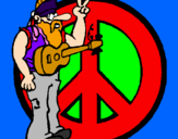 Desenho Musico hippy pintado por leticia3d