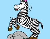Desenho Zebra a saltar pedras pintado por Patricia