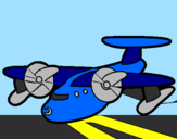 Desenho Avião com pás pintado por Diogo