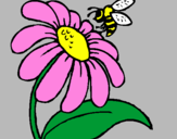 Desenho Margarida com abelha pintado por Jessyca