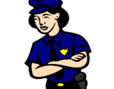 Desenho Mulher polícia pintado por A
