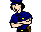 Desenho Mulher polícia pintado por Viiiviii