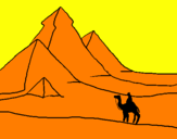 Desenho Paisagem com pirâmides pintado por victor