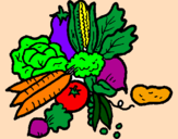 Desenho verduras pintado por KARLA