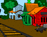 Desenho Estação de comboio pintado por Luis