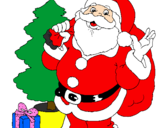 Desenho Santa Claus e uma árvore de natal pintado por jamilly