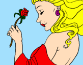 Desenho Princesa com uma rosa pintado por GUI