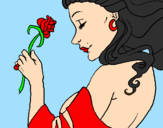 Desenho Princesa com uma rosa pintado por tefhy