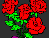 Desenho Ramo de rosas pintado por Larissa