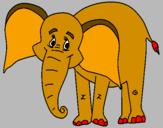 Desenho Elefante feliz pintado por Víctor
