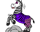 Desenho Zebra a saltar pedras pintado por marianna