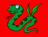 Desenho Serpente com asas pintado por tiago martinho