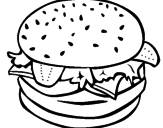 Desenho Hamburguer completo pintado por hamburguer