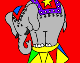 Desenho Elefante a actuar pintado por laura
