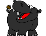 Desenho Hipopótamo pintado por dalitha