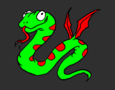 Desenho Serpente com asas pintado por crithian