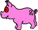Desenho Porco pintado por pig do leozim