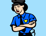 Desenho Mulher polícia pintado por lara