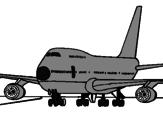 Desenho Avião em pista pintado por isaque