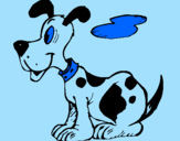 Desenho Cão sentado pintado por canina