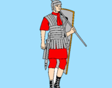 Desenho Soldado romano pintado por maria eduarda