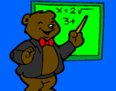 Desenho Professor urso pintado por leonardo