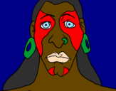 Desenho Homem maia pintado por caio xavier