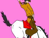 Desenho Vaqueiro a cavalo pintado por maria fer