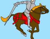 Desenho Cavaleiro a cavalo IV pintado por EDU