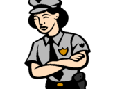 Desenho Mulher polícia pintado por silvio