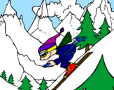 Desenho Esquiador pintado por Patricia